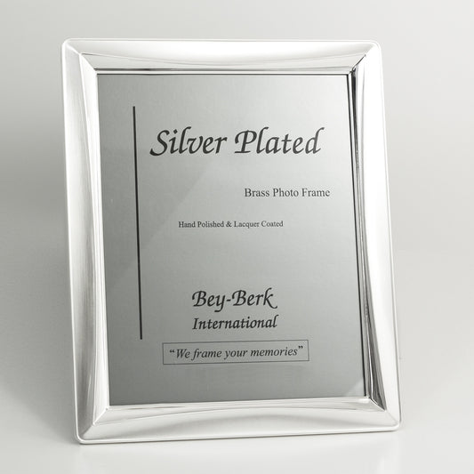 Occasion Gallery Silver Color Silver Plated 8"x10" Picture Frame with Easel Back. 9.5 L x 0.25 W x 11.5 H in.