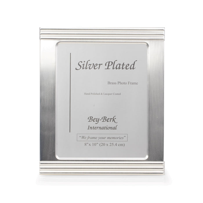 Occasion Gallery Silver Color Brushed Metal 8"x10" Picture Frame with Easel Back. 10.5 L x 0.25 W x 12.5 H in.