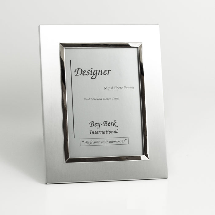 Occasion Gallery Silver Color Brushed Metal 4"x6" Picture Frame with Easel Back. 6 L x 0.25 W x 8 H in.