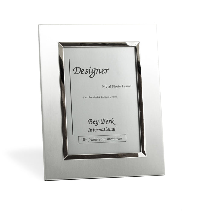 Occasion Gallery Silver Color Brushed Metal 5"x7" Picture Frame with Easel Back. 7.5 L x 0.25 W x 9.5 H in.
