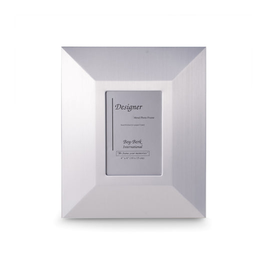 Occasion Gallery Silver Color Brushed Metal 4"x6" Picture Frame with Easel Back. 9 L x 0.5 W x 11 H in.