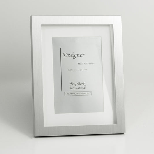 Occasion Gallery Silver Color Brushed Metal 4"x6" Picture Frame with Easel Back. 6.25 L x 0.5 W x 8.25 H in.