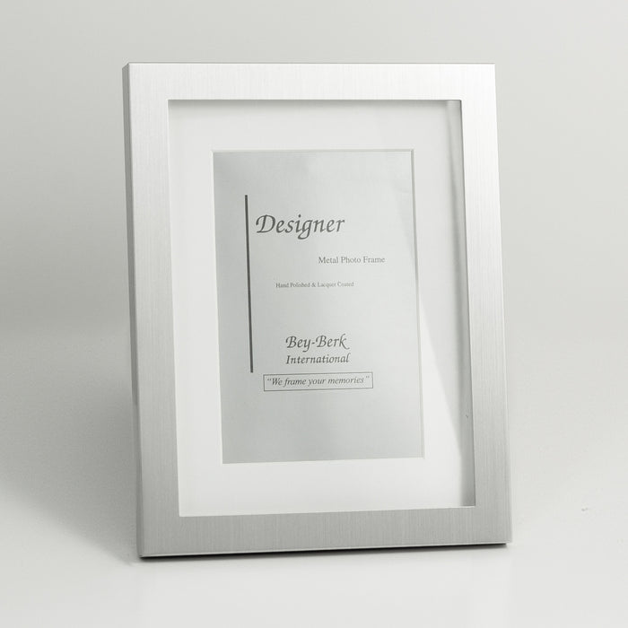 Occasion Gallery Silver Color Brushed Metal 4"x6" Picture Frame with Easel Back. 6.25 L x 0.5 W x 8.25 H in.
