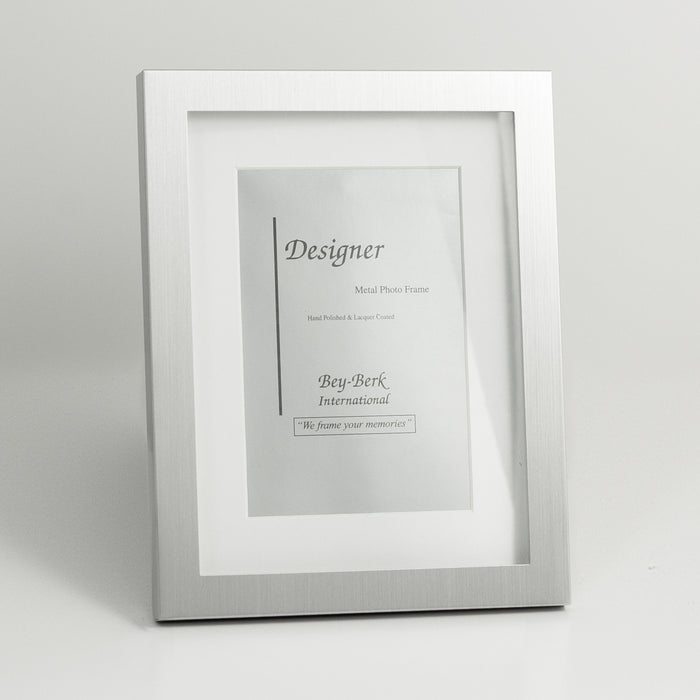 Occasion Gallery Silver Color Brushed Metal 4"x6" Picture Frame with Easel Back. 6.25 L x 0.5 W x 8.25 H in.