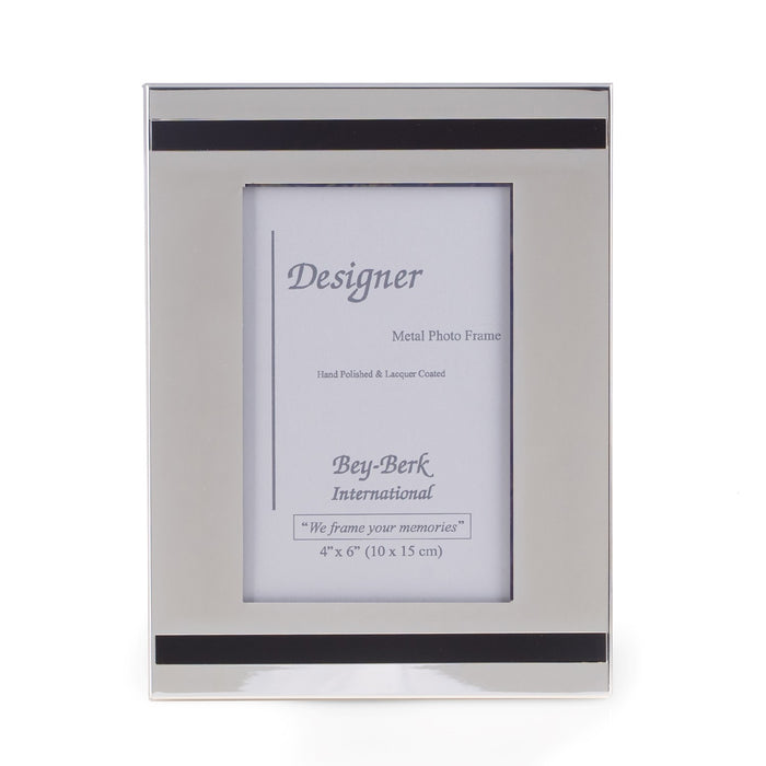 Occasion Gallery Silver Color Silver Plated 4"x6" Picture Frame with Easel Back. 6 L x 0.25 W x 8 H in.