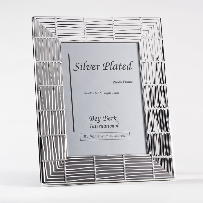 Occasion Gallery Silver Color Silver Plated 5"x7" Picture Frame with Easel Back. 8 L x 0.25 W x 10 H in.