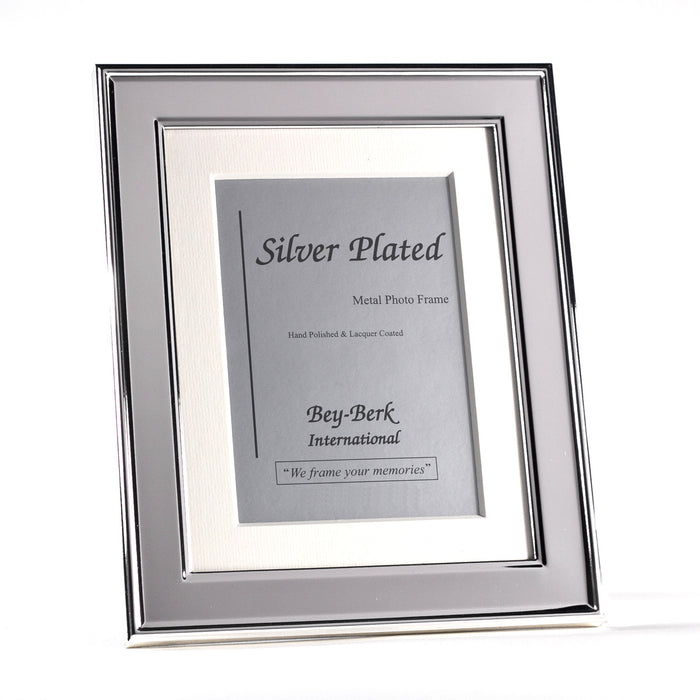 Occasion Gallery Silver Color Silver Tone 4"x6" Picture Frame with Matting and Easel Back. 7.75 L x 0.5 W x 10 H in.