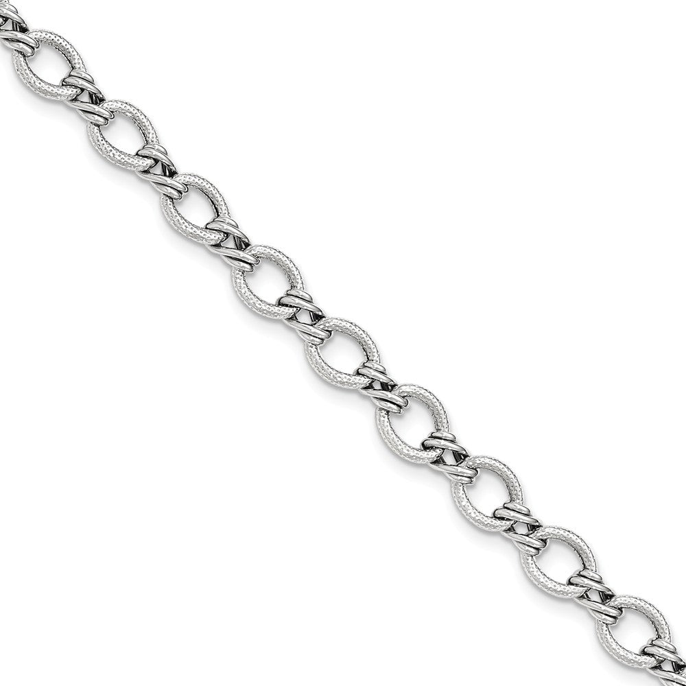 Million Charms 14K White Gold Fancy Bracelet, Chain Length: 7 inches