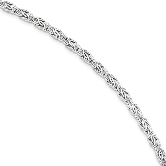 Million Charms 14K White Gold Polished Fancy Bracelet, Chain Length: 7.5 inches