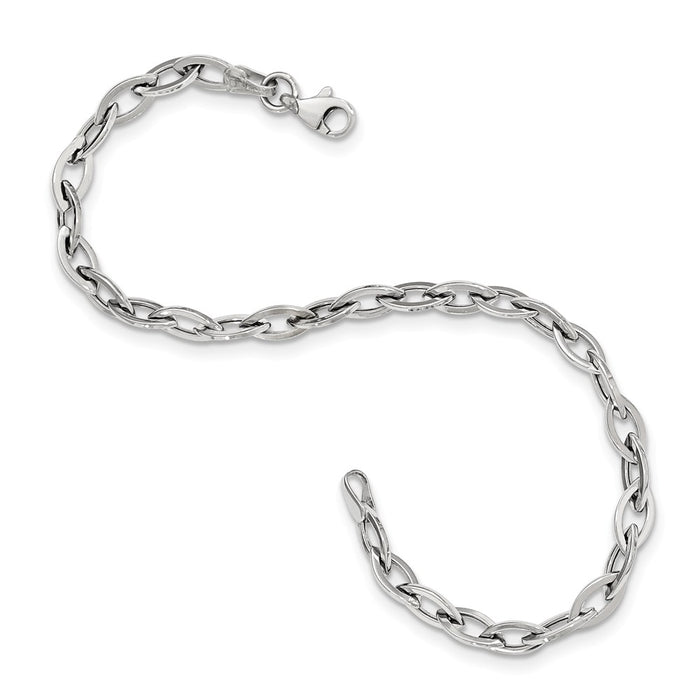 Million Charms 14K White Gold Polished Bracelet, Chain Length: 7.5 inches