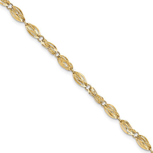 Million Charms 14k Yellow Gold Gold Polished Fancy Bracelet, Chain Length: 7.75 inches