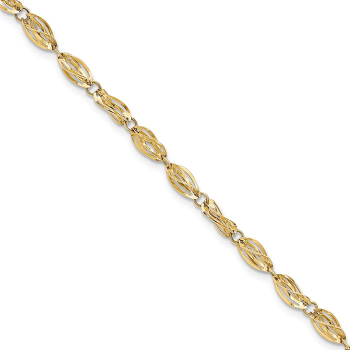 Million Charms 14k Yellow Gold Gold Polished Fancy Bracelet, Chain Length: 7.75 inches