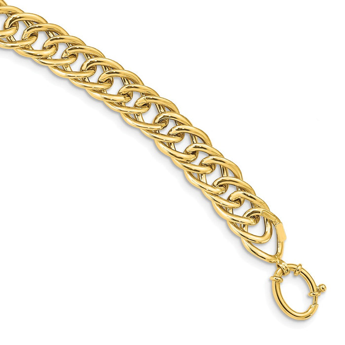 Million Charms 14k Yellow Gold Yellow Gold Polished Fancy Curb Link Bracelet, Chain Length: 8.5 inches