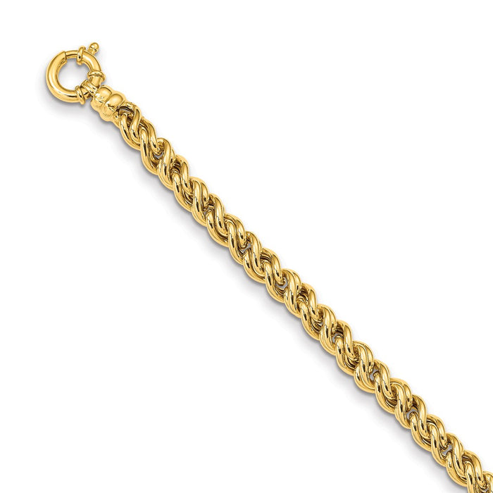 Million Charms 14k Yellow Gold Polished Fancy Link Bracelet, Chain Length: 8 inches