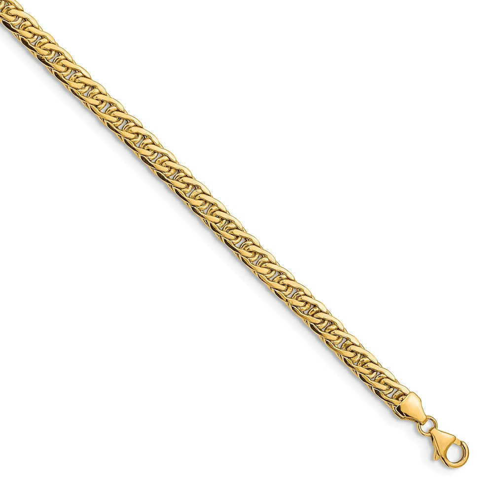Million Charms 14k Yellow Gold Polished Fancy Curb Link Bracelet, Chain Length: 7.25 inches