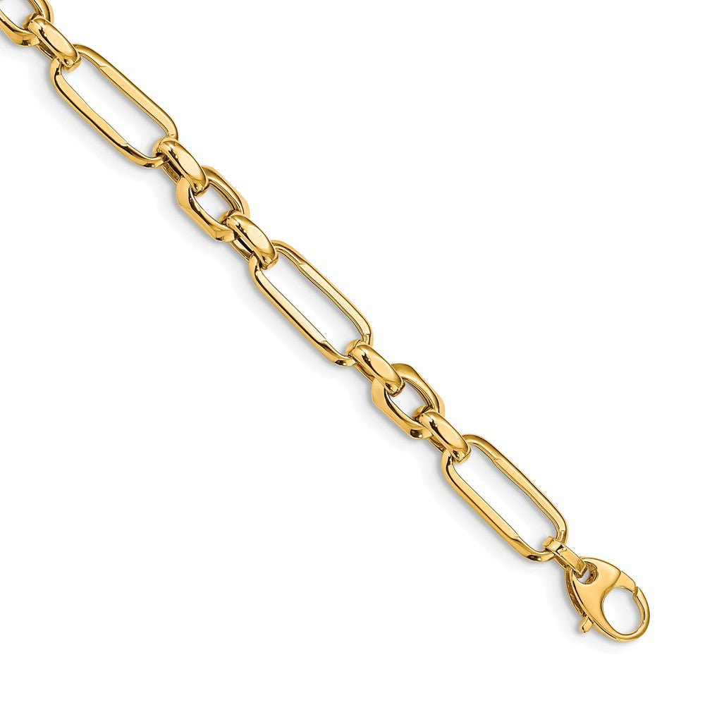 Million Charms 14k Yellow Gold Polished Fancy Link Bracelet, Chain Length: 7.5 inches
