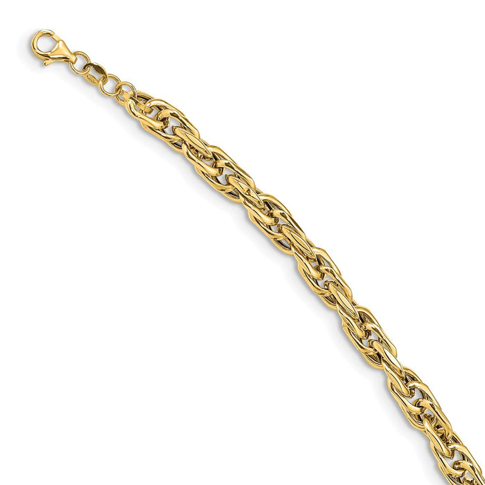 Million Charms 14k Yellow Gold Polished Chain Bracelet, Chain Length: 7.5 inches