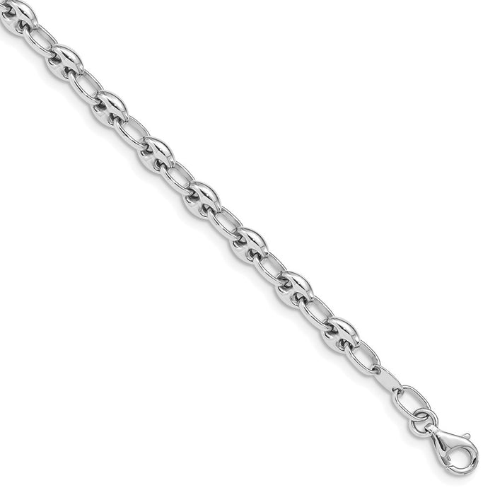 Million Charms 14K White Gold Polished Link Bracelet, Chain Length: 7.5 inches