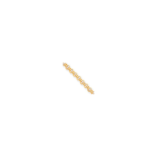 Million Charms 14k Yellow Gold 8.5in 5mm Polished Fancy Rolo Link Bracelet, Chain Length: 8.5 inches