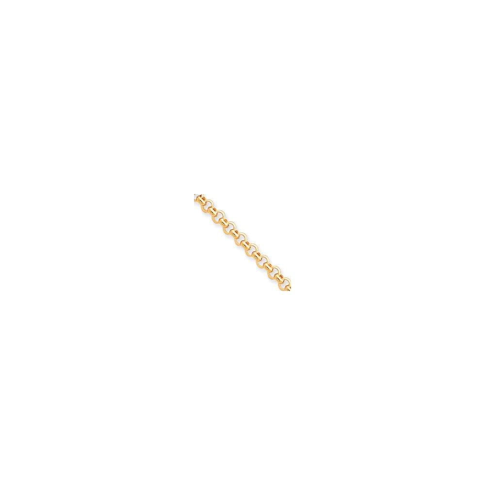 Million Charms 14k Yellow Gold 8.5in 6.25mm Polished Fancy Rolo Link Bracelet, Chain Length: 8.5 inches
