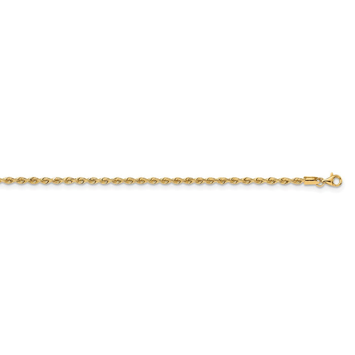 Million Charms 14k Yellow Gold, Necklace Chain, 2.55mm Silky Rope Chain, Chain Length: 18 inches