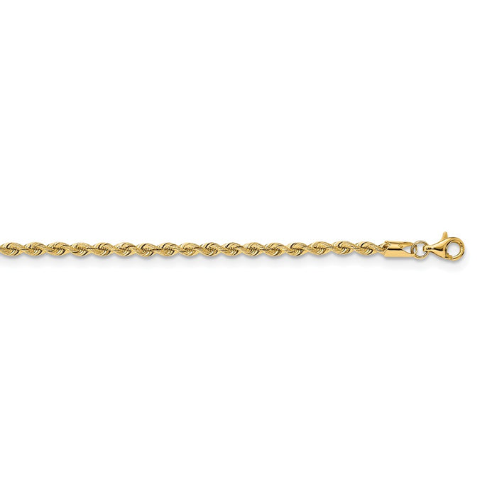 Million Charms 14k Yellow Gold, Necklace Chain, 2.65mm Silky Rope Chain, Chain Length: 24 inches