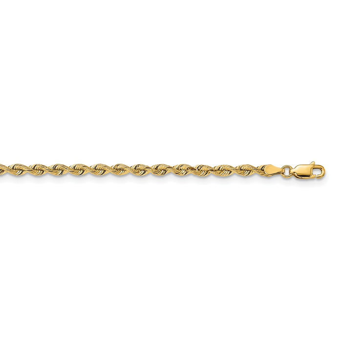 Million Charms 14k Yellow Gold, Necklace Chain, 3.25mm Silky Rope Chain, Chain Length: 20 inches