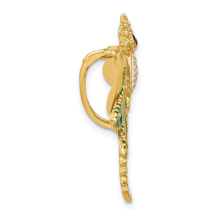 Million Charms 14K Yellow Gold Themed Multi-Color Enamel Dragonfly Charm
