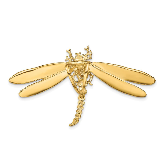 Million Charms 14K Yellow Gold Themed Multi-Color Enamel Dragonfly Charm