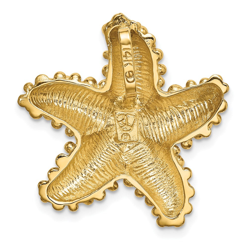 Million Charms 14K Yellow Gold Themed Beaded Nautical Starfish Slide
