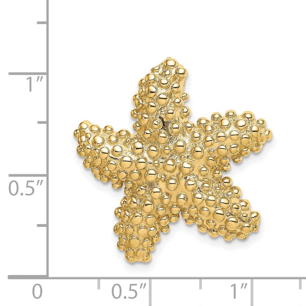 Million Charms 14K Yellow Gold Themed Beaded Nautical Starfish Slide