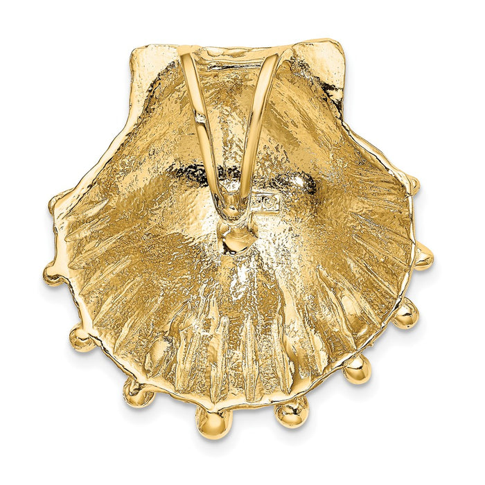 Million Charms 14K Yellow Gold Themed Lion'S Paw Shell Slide