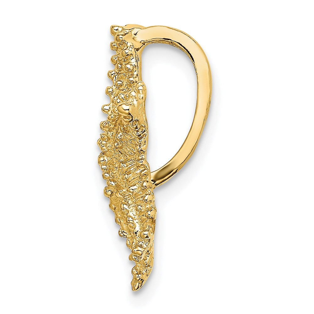 Million Charms 14K Yellow Gold Themed Nautical Starfish With Beaded Textured Slide