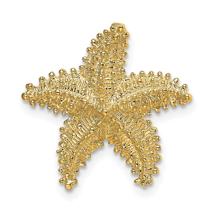 Million Charms 14K Yellow Gold Themed Nautical Starfish With Beaded Textured Slide