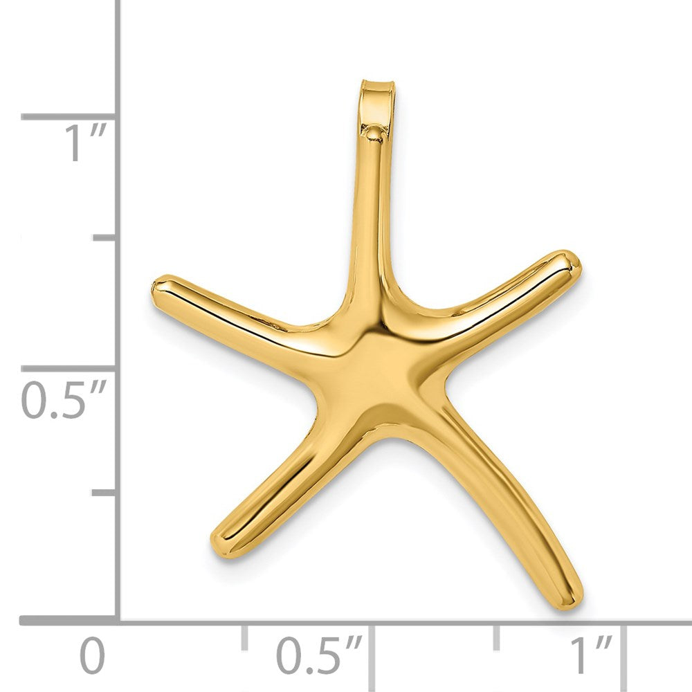 Million Charms 14K Yellow Gold Themed 2-D Polished Nautical Starfish Charm