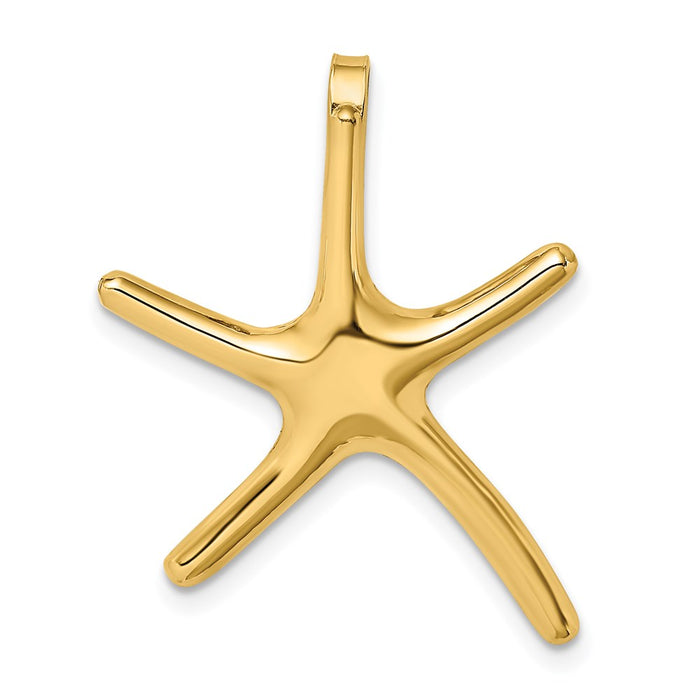 Million Charms 14K Yellow Gold Themed 2-D Polished Nautical Starfish Charm