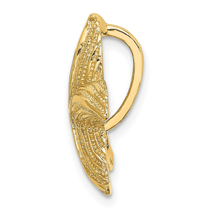 Million Charms 14K Yellow Gold Themed Polished & Textured Nautical Starfish Slide