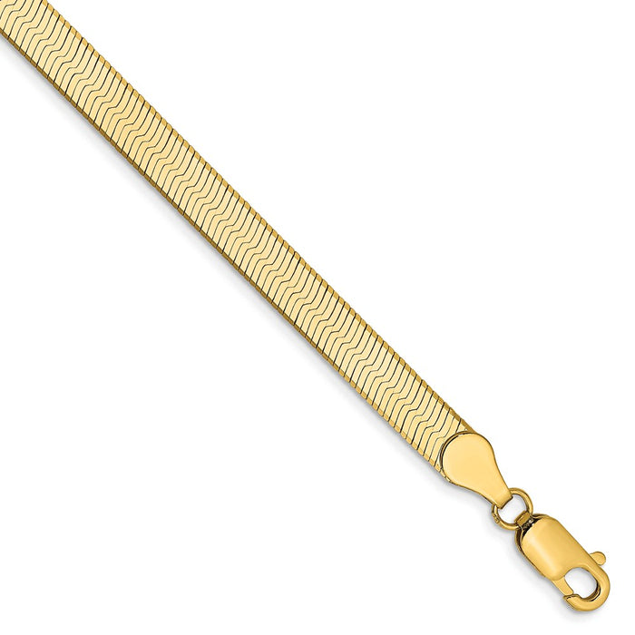 Million Charms 14k Yellow Gold 5.0mm Silky Herringbone Chain, Chain Length: 8 inches