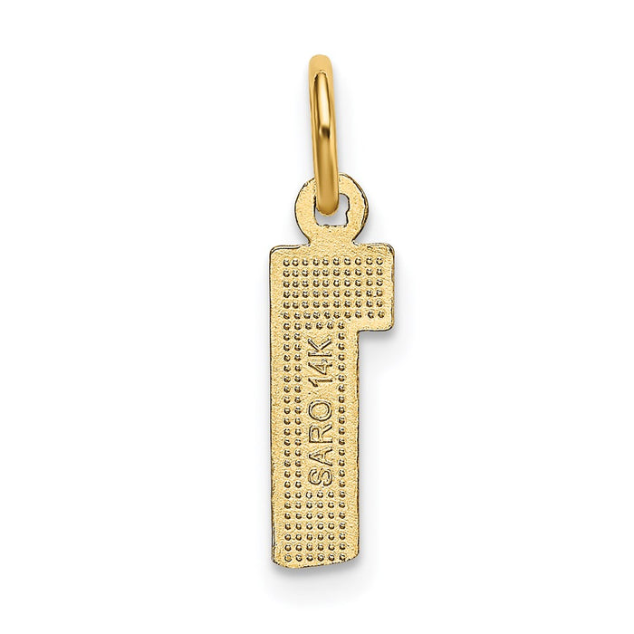 Million Charms 14K Yellow Gold Themed Casted Small Diamond Cut Number 1 Charm