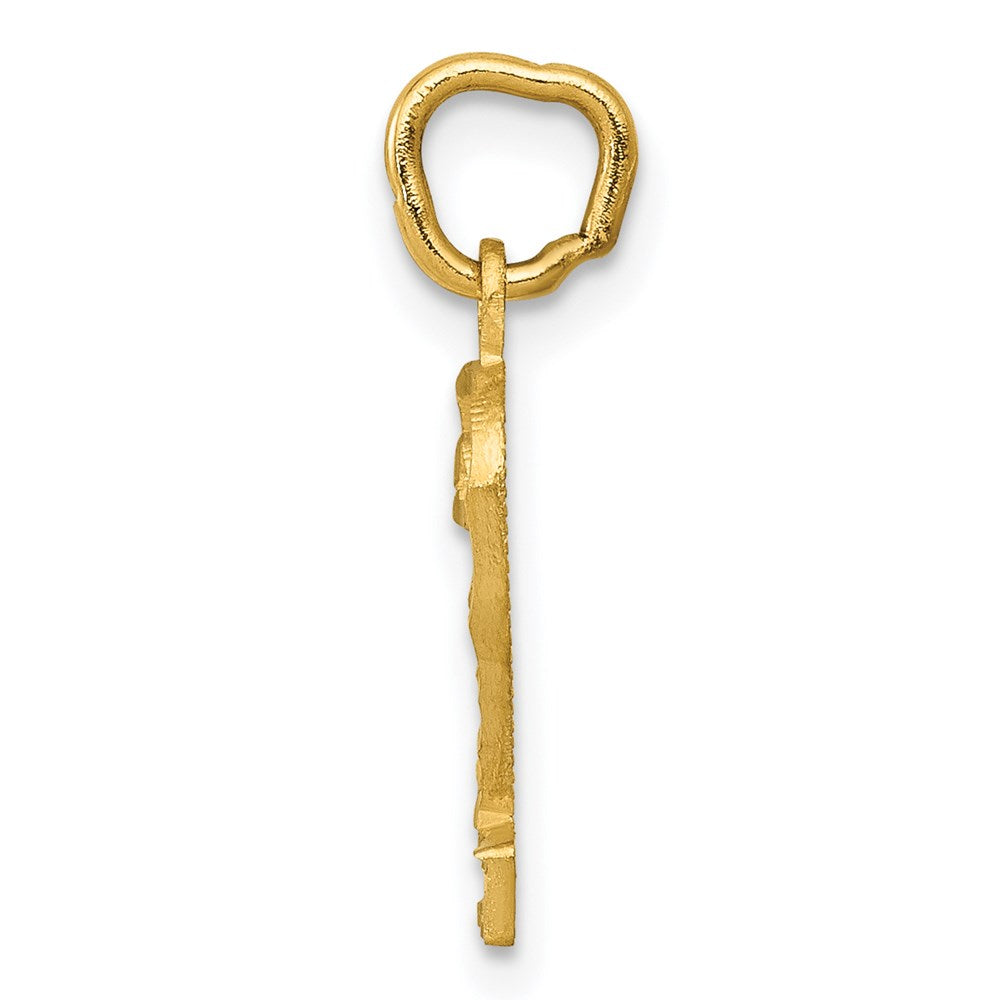 Million Charms 14K Yellow Gold Themed Casted Small Diamond Cut Number 2 Charm