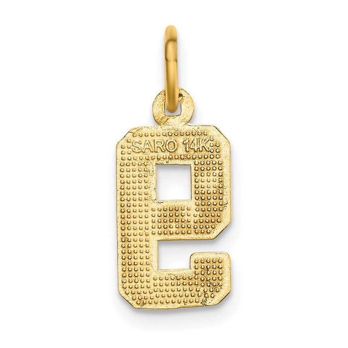 Million Charms 14K Yellow Gold Themed Casted Small Diamond Cut Number 9 Charm