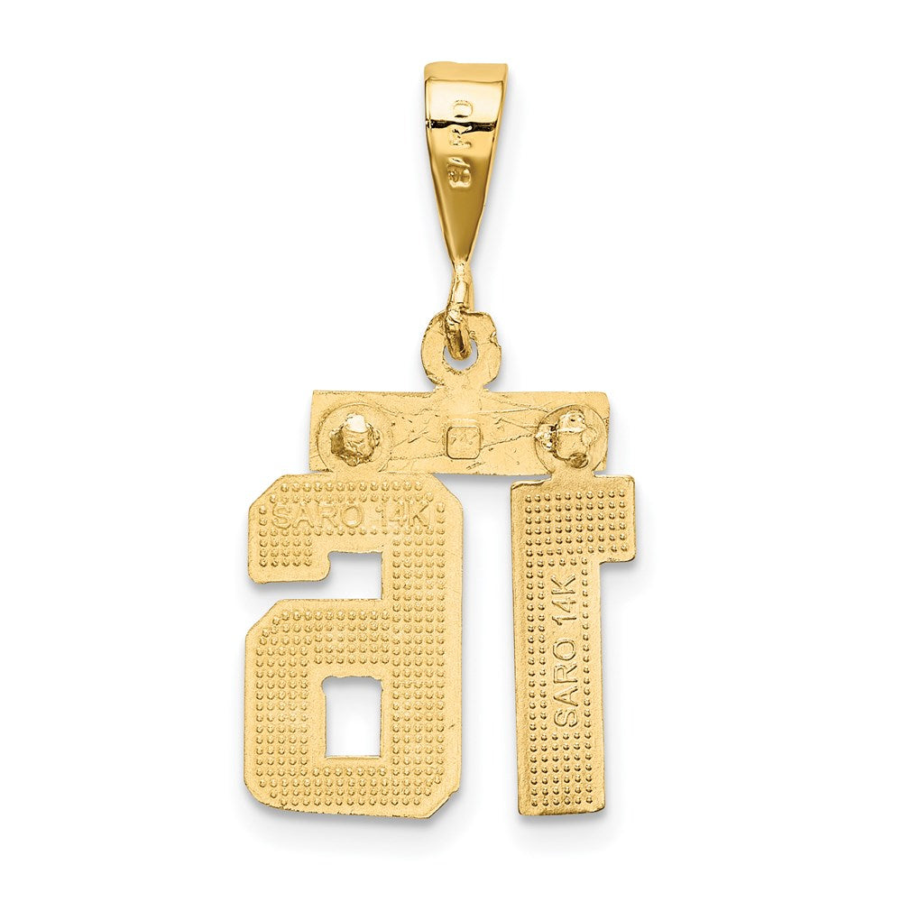 Million Charms 14K Yellow Gold Themed Small Diamond-Cut Number 16 Charm