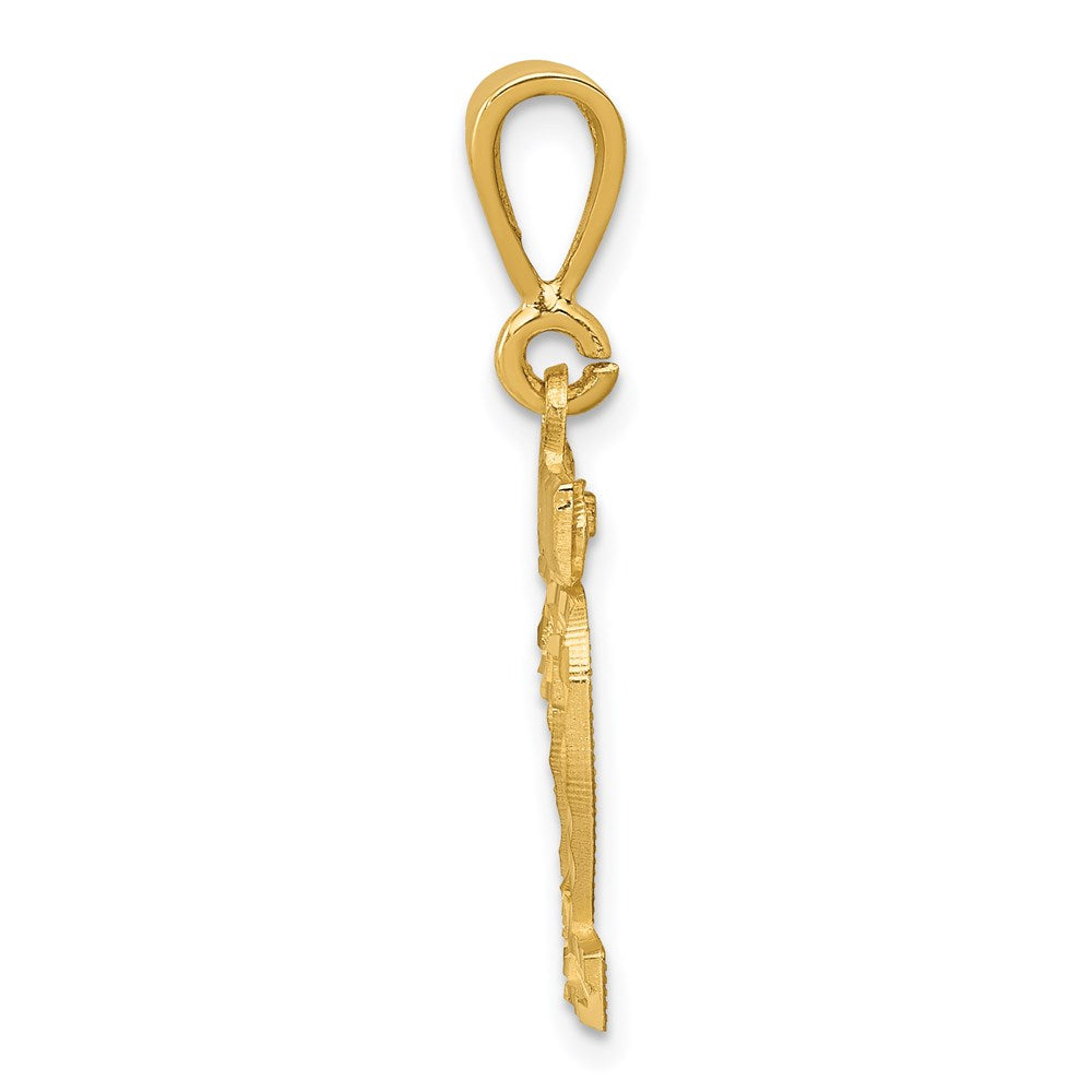 Million Charms 14K Yellow Gold Themed Small Diamond-Cut Number 22 Charm
