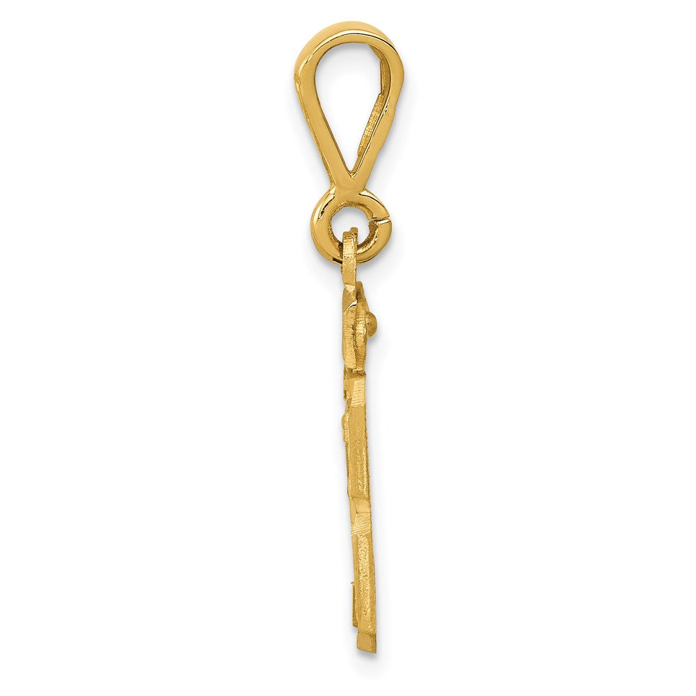 Million Charms 14K Yellow Gold Themed Small Diamond-Cut Number 23 Charm
