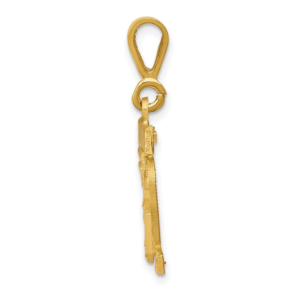 Million Charms 14K Yellow Gold Themed Small Diamond-Cut Number 32 Charm
