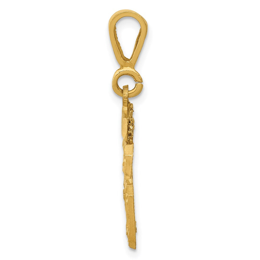 Million Charms 14K Yellow Gold Themed Small Diamond-Cut Number 36 Charm