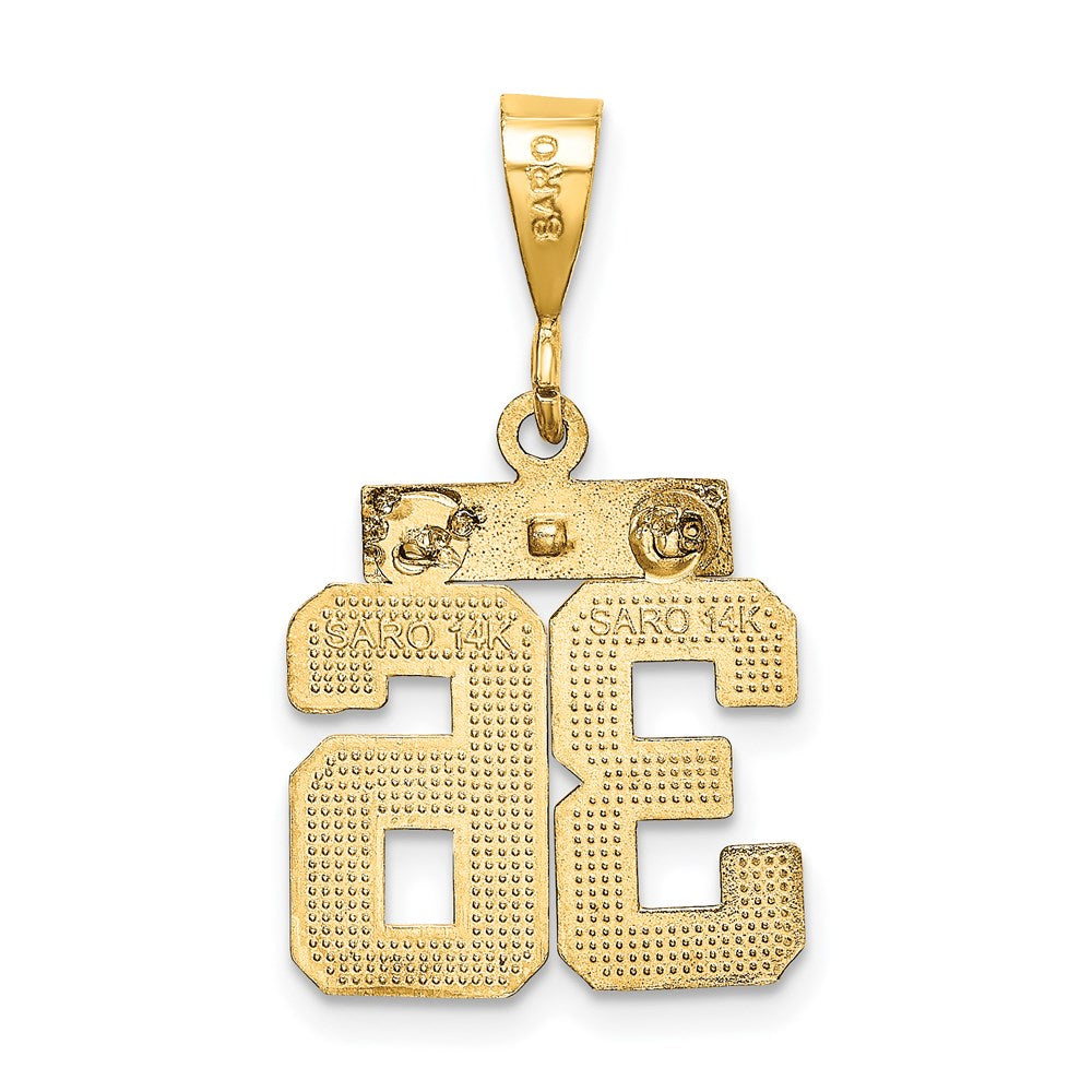 Million Charms 14K Yellow Gold Themed Small Diamond-Cut Number 36 Charm
