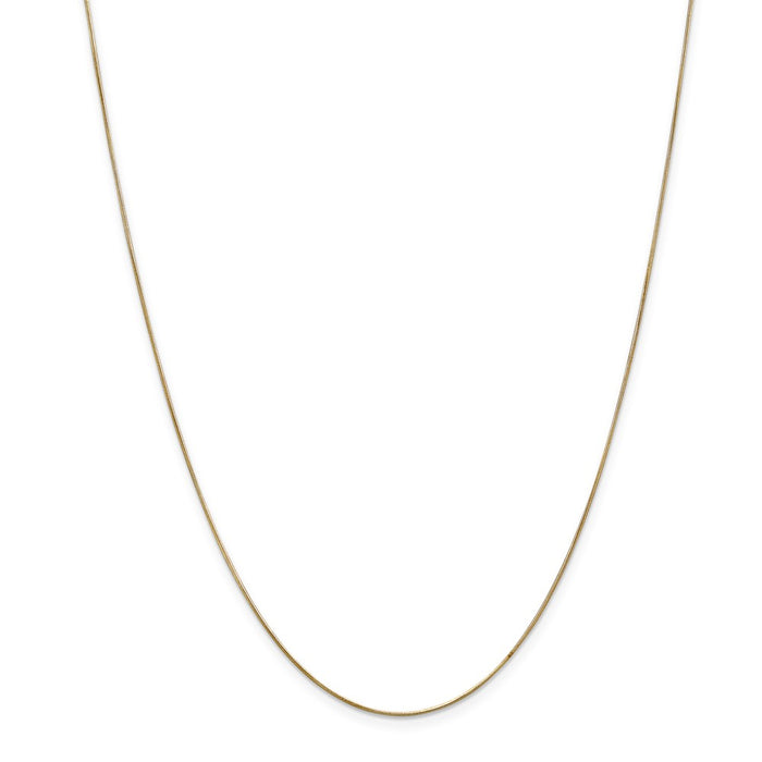 Million Charms 14k Yellow Gold, Necklace Chain, .65mm Round Snake Chain, Chain Length: 16 inches