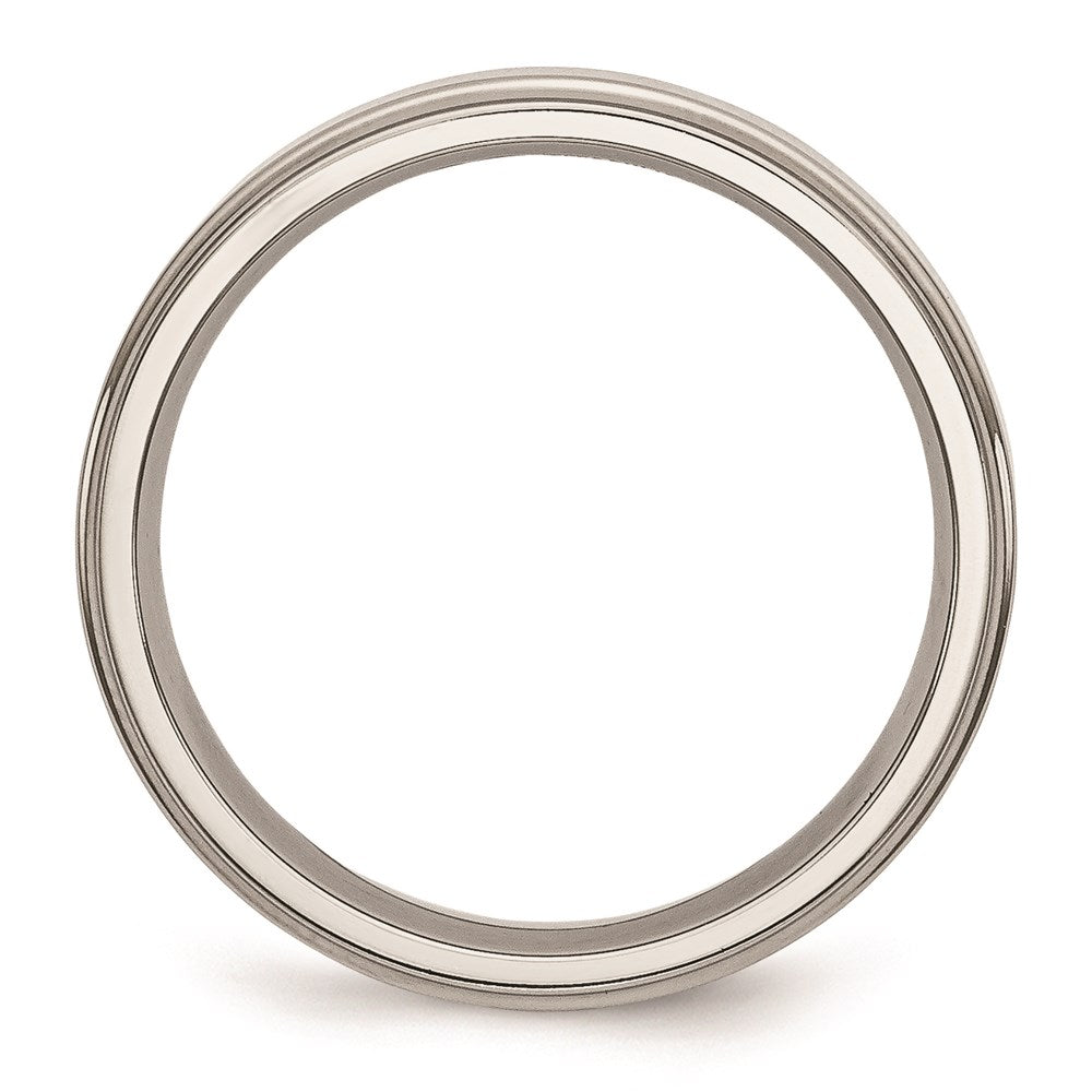 Unisex Fashion Jewelry, Chisel Brand Stainless Steel Ridged Edge 5mm Polished Ring Band