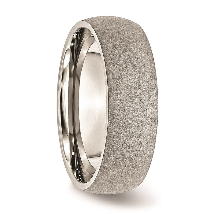 Unisex Fashion Jewelry, Chisel Brand Stainless Steel Stone Finish 7mm Ring Band